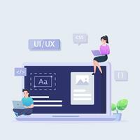 ui ux diseño, creando un solicitud diseño. vector