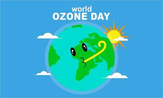 Hand drawn world ozone day background vector