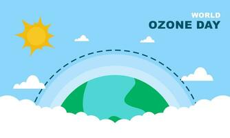 Hand drawn world ozone day background vector