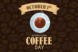 vector internacional día de café diseño