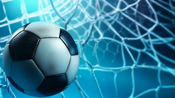 Soccer Ball in Goal Net photo