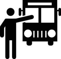 Bus transportation symbol icon vector image. Illustration of the silhouette bus transport public travel design image. EPS 10