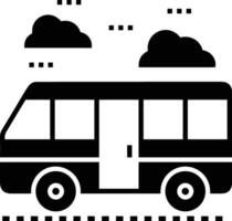 Bus transportation symbol icon vector image. Illustration of the silhouette bus transport public travel design image. EPS 10