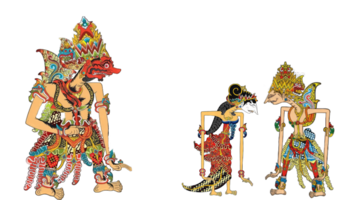 vektor illustration, modifiering av wayang kulit purwa, karaktär av ramayana, generativ ai png