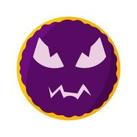 donut emoticon halloween sweet round element icon vector