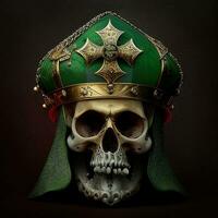 Saint Patrick's skull . AI generated art photo