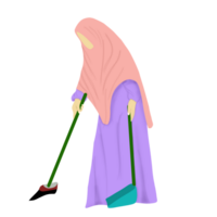 hijab wow pulizia il pavimento png