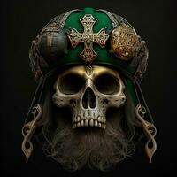 Saint Patrick's skull . AI generated art photo