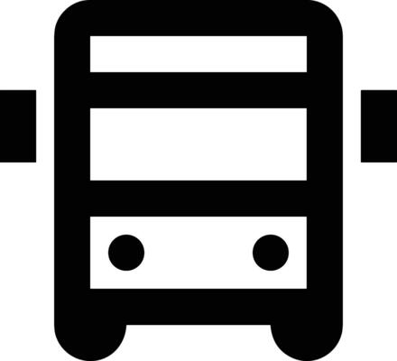 Bus transportation symbol icon vector image. Illustration of the silhouette bus transport public travel design image. EPS 10