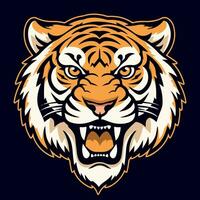 Ilustración de vector de logotipo de mascota de cabeza de tigre