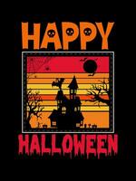 Halloween horror vintage t-shirt design and Scary lettering print template vector typography graphics art