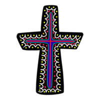 Cross, decorated with patterns png