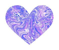 Purple marble heart. the silhouette of the heart is a symbol of love. photo