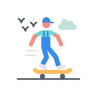 Skateboarding icon in vector. Illustration vector