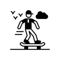 Skateboarding icon in vector. Illustration vector