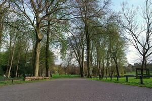 Beautiful Low Angle View of Wardown Museum Public Park of Luton City, England UK. Captured on April 16th, 2023 photo