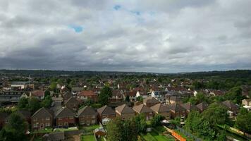 aéreo cenas do habitação distrito do norte luton cidade do Inglaterra, Reino Unido. video