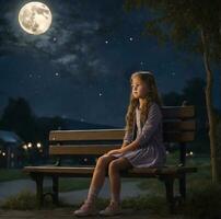 girl with night sky photo