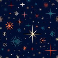 Blue pattern with stars. Festive Christmas pattern vector