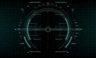 HUD sci-fi interface screen view blue design virtual reality futuristic technology display vector illustration.