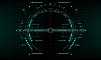 HUD sci-fi interface screen view blue design virtual reality futuristic technology display vector illustration.