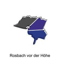 Map of Rosbach Vor Der Hohe modern with outline style vector design, World Map International vector template