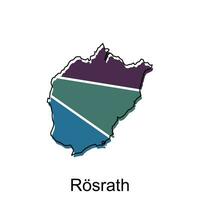 Map of Rosrath modern with outline style vector design, World Map International vector template