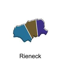 Map of Rieneck modern with outline style vector design, World Map International vector template