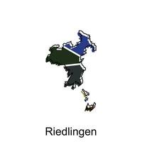 Map City of Riedlingen illustration design template on white background, suitable for your company vector