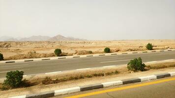 Road in the Sinai desert, Sharm el Sheikh in Egypt photo