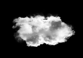 Single cloud isolated over black background photo