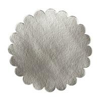 Round silver tray pattern isolated over white background photo