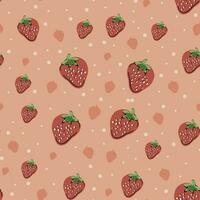 Vector editable pattern illustration of randomly scattered strawberries. Multicolored art for wallpapers, fabric prints, decoration and etc...