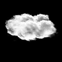 Cloud shape isolated over solid black background photo