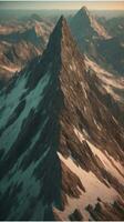 Mountain landscape illustration, generetive AI photo