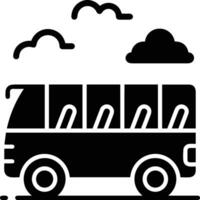 Bus transportation symbol icon vector image. Illustration of the silhouette bus transport public travel design image. EPS 10