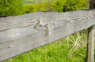 Wooden fence in the village photo