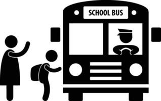 Bus transportation symbol icon vector image. Illustration of the silhouette bus transport public travel design image. EPS 10