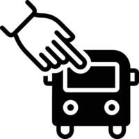 Bus transportation symbol icon vector image. Illustration of the silhouette bus transport public travel design image. EPS 10