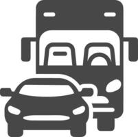 Bus transportation symbol icon vector image. Illustration of the silhouette bus transport public travel design image. EPS 10