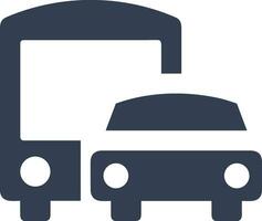 Bus transportation symbol icon vector image. Illustration of the silhouette bus transport public travel design image. EPS 10