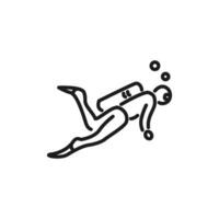 diving icon vector in line style