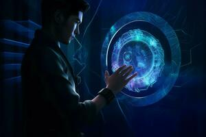 Techno magic portal touch. Generate Ai photo