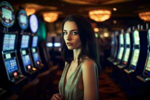 Woman casino. Generate Ai photo
