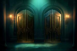 Magical doors. Generate Ai photo