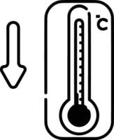 termómetro medicina icono símbolo imagen vector. ilustración de el temperatura frío y caliente medida herramienta diseño imagen.eps 10 vector