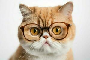 Cat wearing glasses fashion. Generate Ai photo