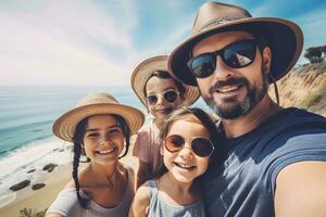 Family mexico selfie travel. Generate Ai photo