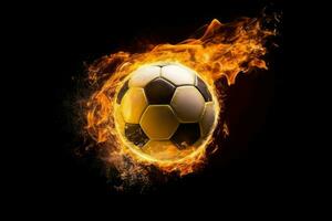 Soccer ball explosive energy. Generate Ai photo