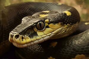 Anaconda snake head. Generate Ai photo